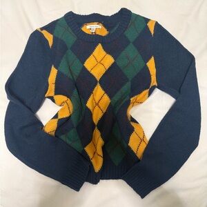 American Eagle Outfitters Argyle Sweater - Navy, Green, Yellow